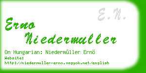 erno niedermuller business card